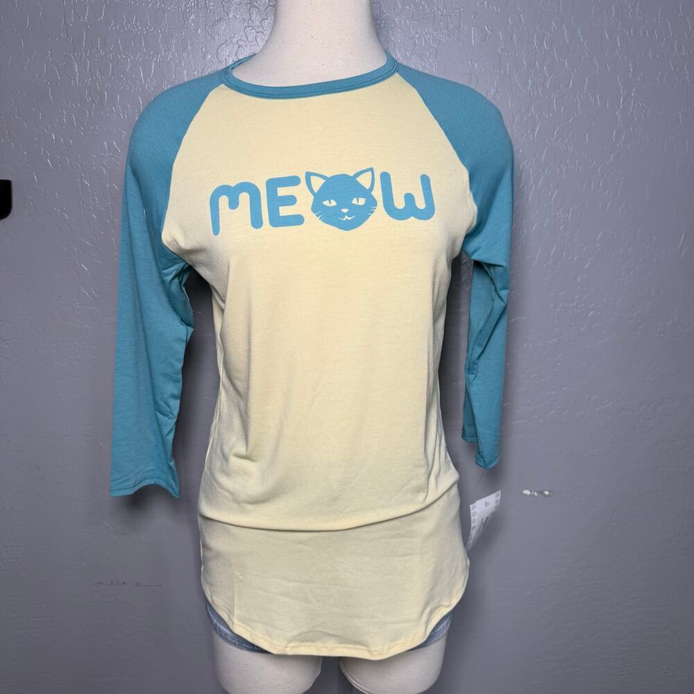 Lularoe Randy “meow” XS Baseball Tee TShirt